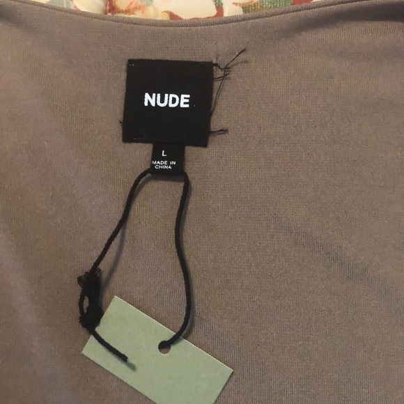 NUDE Size Large BodySuit Gathered Front classically Sexy $88 NEW - Picture 10 of 13